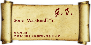 Gore Valdemár névjegykártya